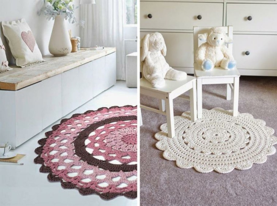 Вязаный коврик декор