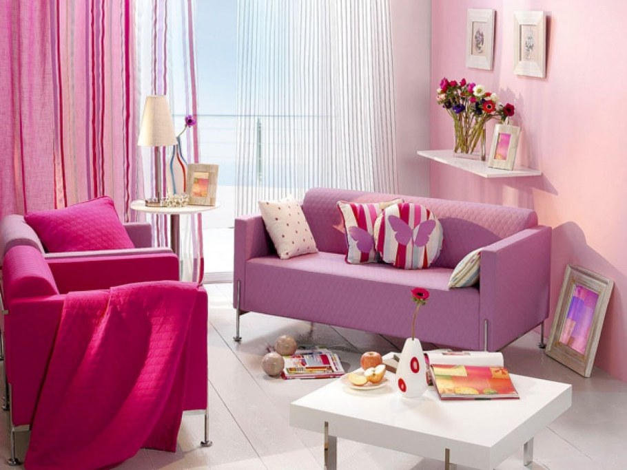 Сочетание розового в интерьере