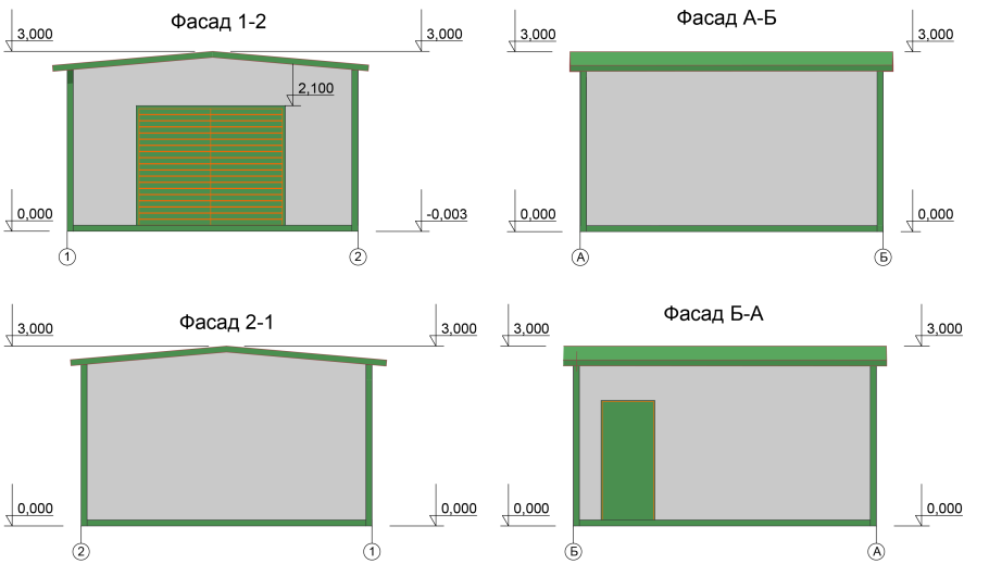 Размеры каркасного гаража с односкатной крышей