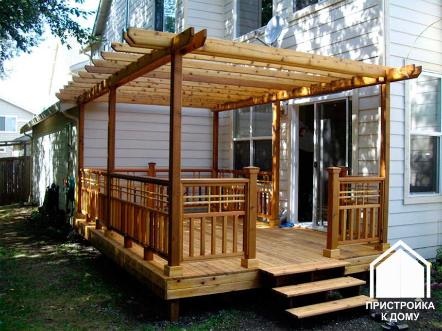 Веранда-беседка пристроенная к дому