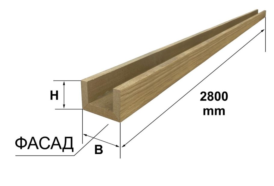 Рейка Баффель дуб шпонированный 40х40