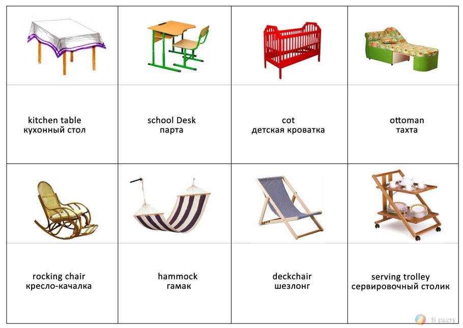 Furniture карточки для детей