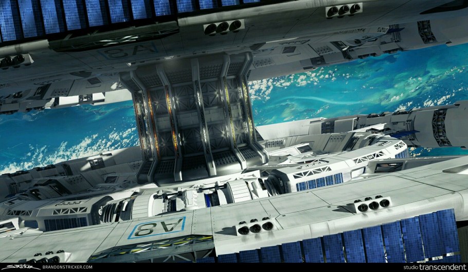 Космический корабль в космосе