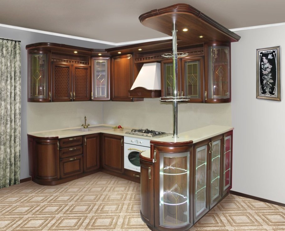 Кухонный гарнитур с барной стойкой