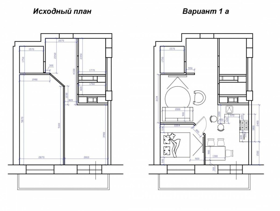 Перепланировка квартиры до и после
