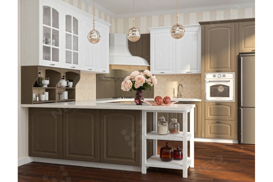 Кухня дуб беленый МДФ Ависта