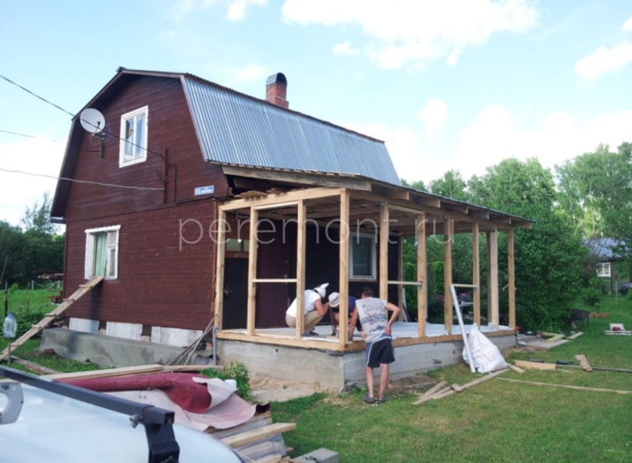 Каркасная пристройка к дому