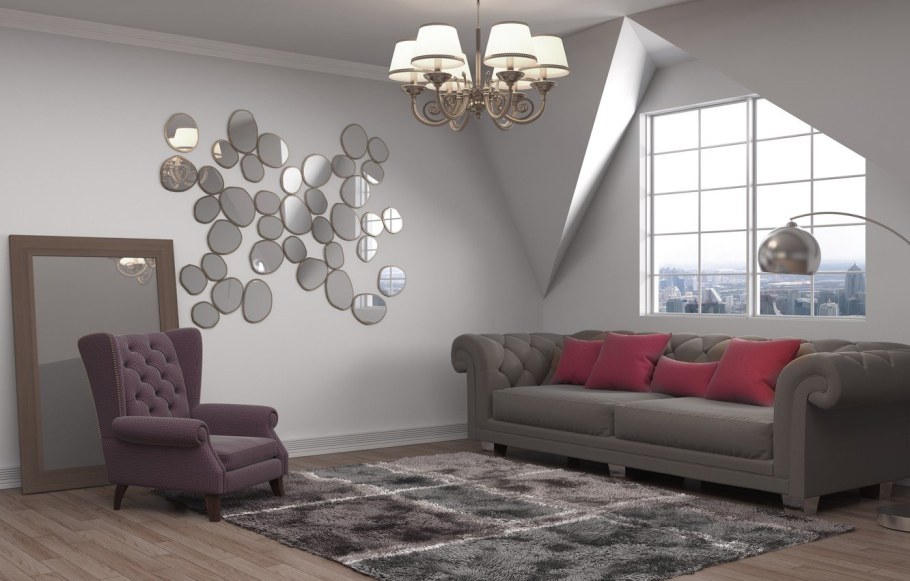 Освещение над диваном в гостиной