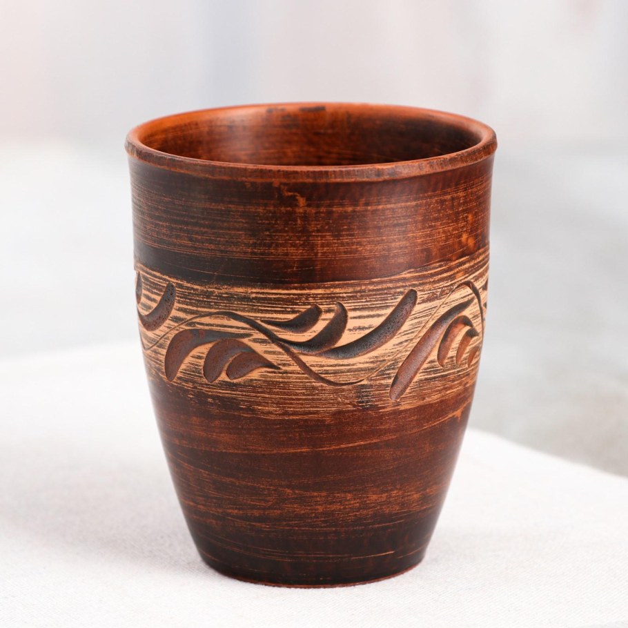 Стакан красная глина