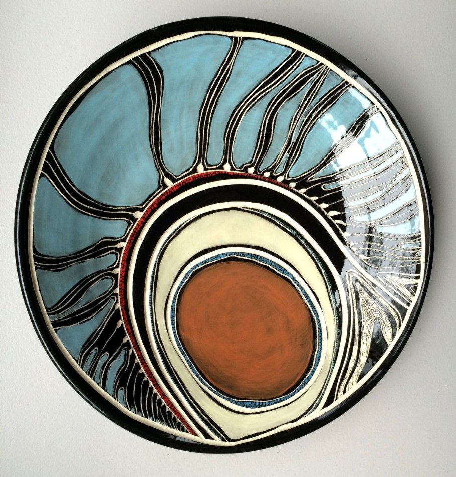 Роспись ангобами на керамике Кружка