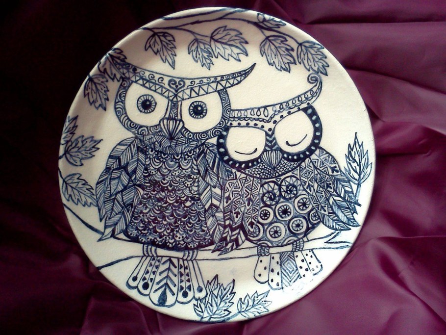 Роспись керамики ангобами