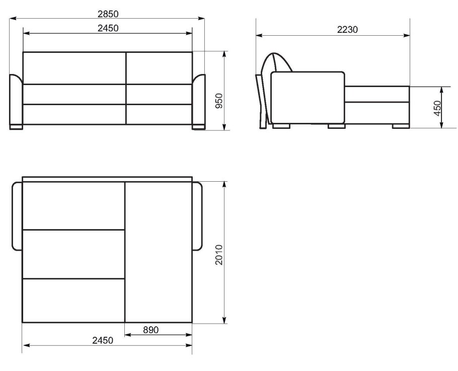 Кресло-кровать аккордеон чертеж
