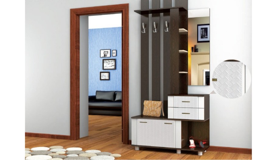 Прихожая "микс арт" Центральная секция, венге/ясень Анкор светлый