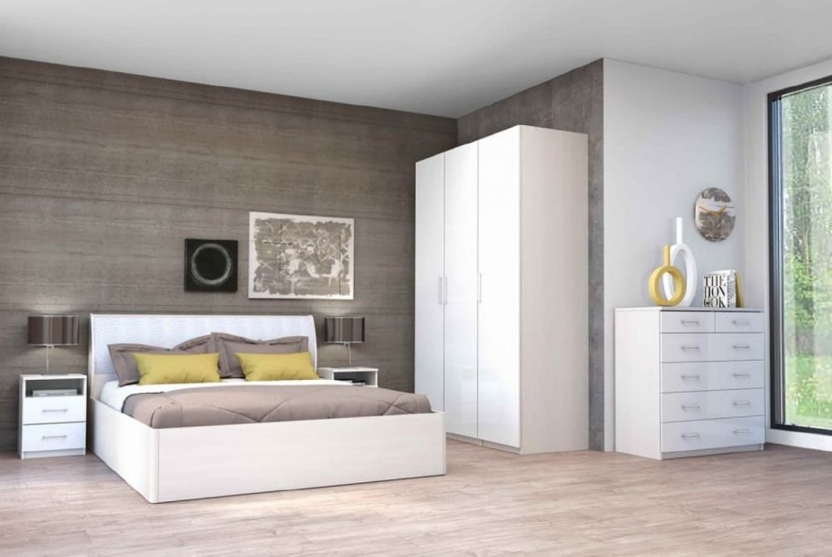 Спальня "Кэт-6" (бодега/белый глянец)