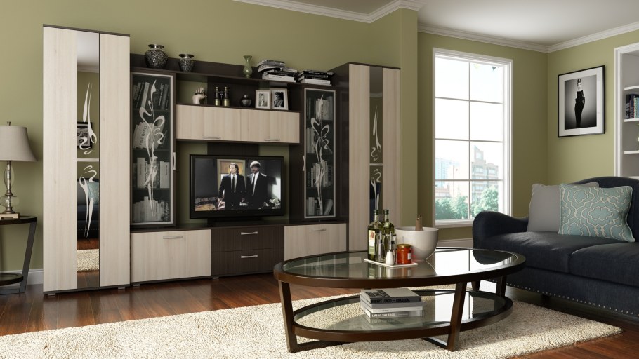 Модульные стенки для гостиной Гармония