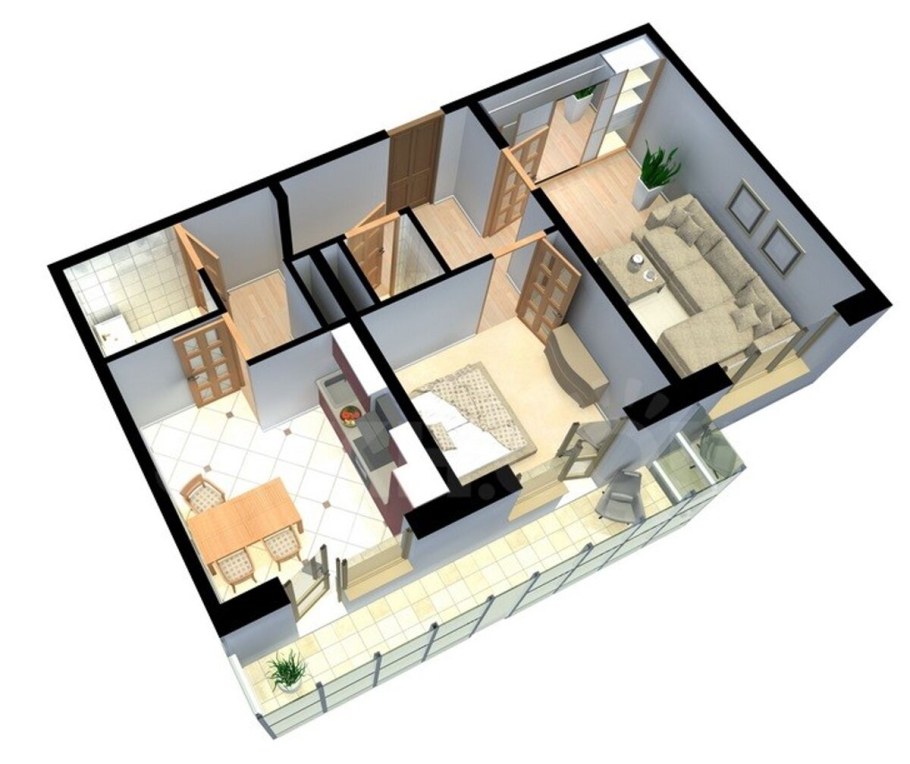 Трешка 56 м2 планировка