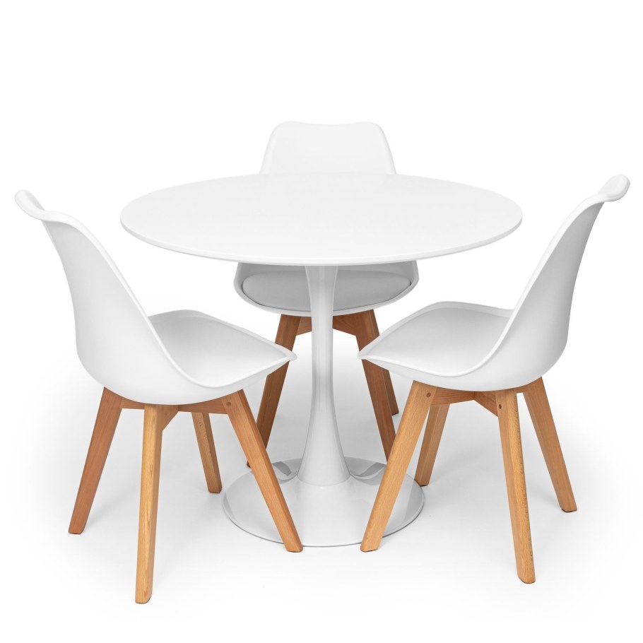 Стол Tulip с круглой столешницей белого цвета 100х73