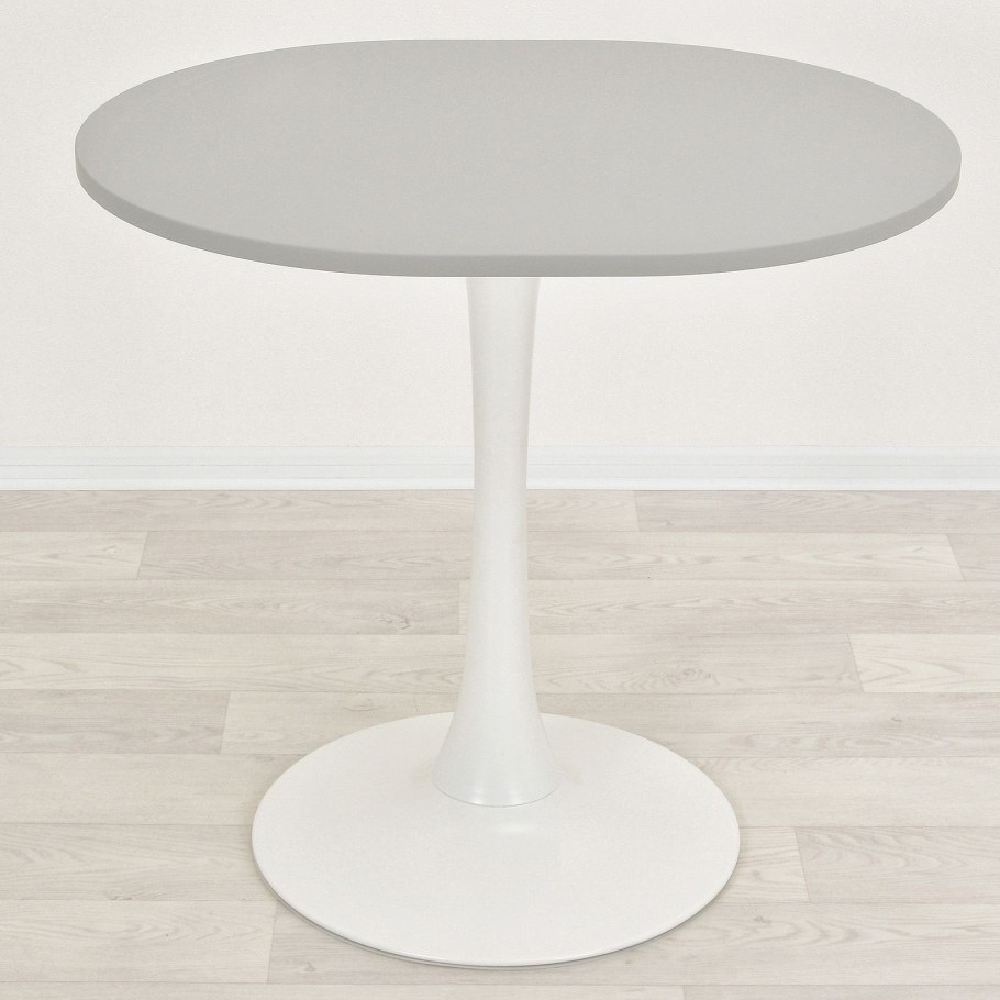 Стол Eero Saarinen Style Tulip Table MDF белый d80 глянцевый