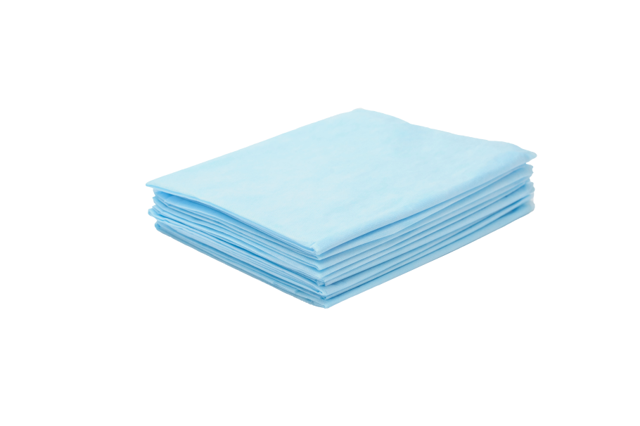 Чистовье простыни SMS "стандарт" 80х200см голубой, 100шт/рулон