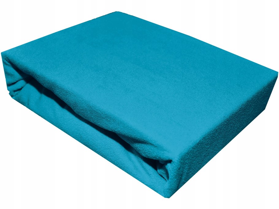 Простыня на резинке трикотажная синяя