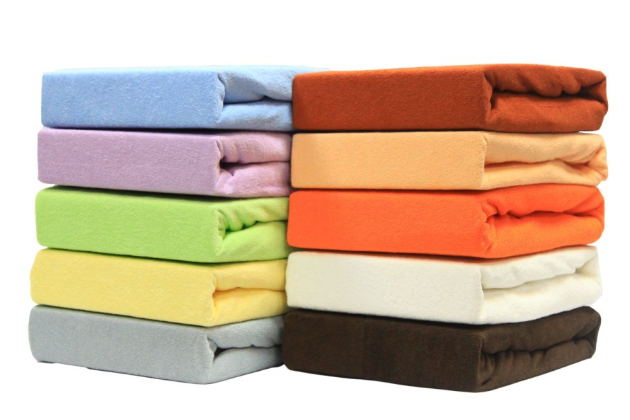 Простыня на резинке Melange collection бежевая 200x200x20