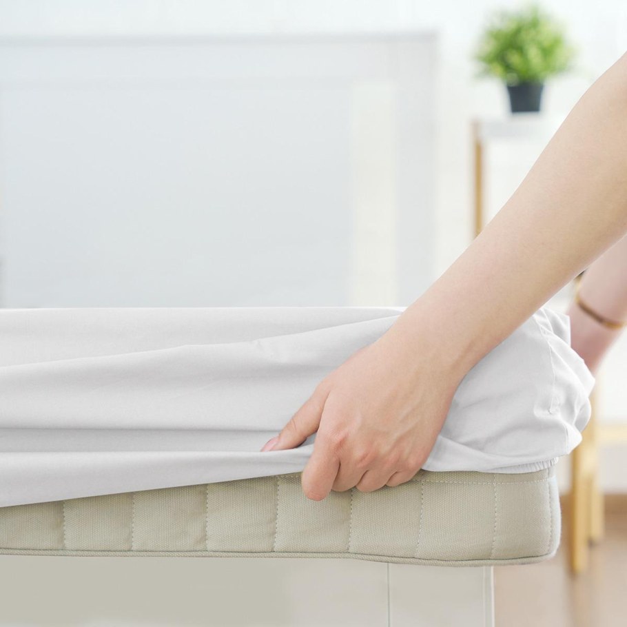 НАТТЭСМИН простыня натяжная, светло-бежевый, 140x200 см