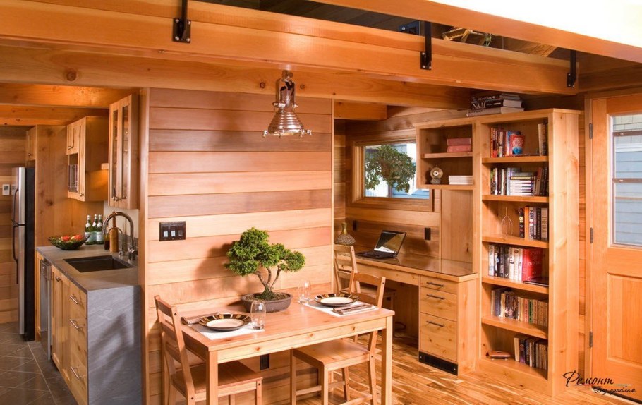 Деревянные кухни для дачи