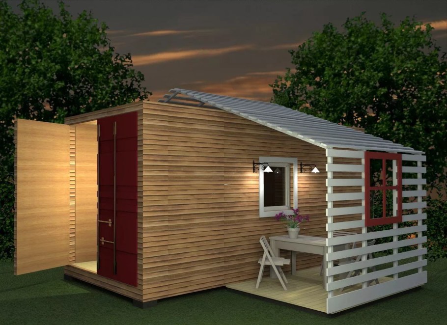 Tiny House с односкатной крышей