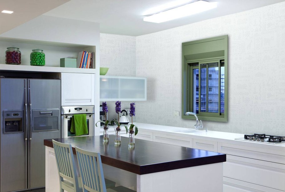 Крашенные стены на кухне