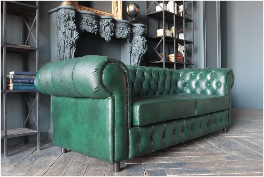 Диван Честер велюровый белый