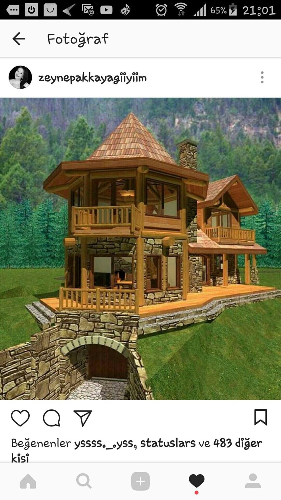 Бревенчатый дом с башней