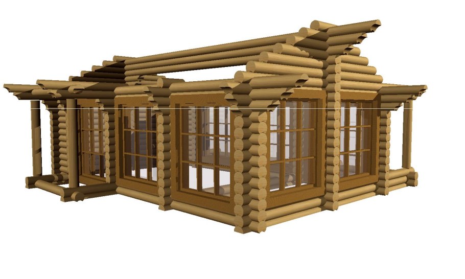 Беседка из бревна