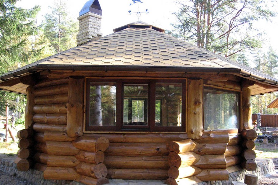 Беседка из бревна