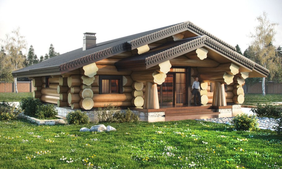 Баня 5х5 дикий сруб