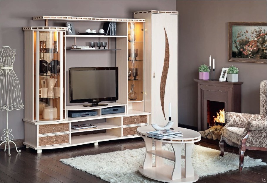 Гостиная стенка с вращающимся баром Уфамебель SD-1