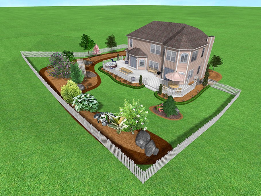 Дизайнерский проект участка с домом