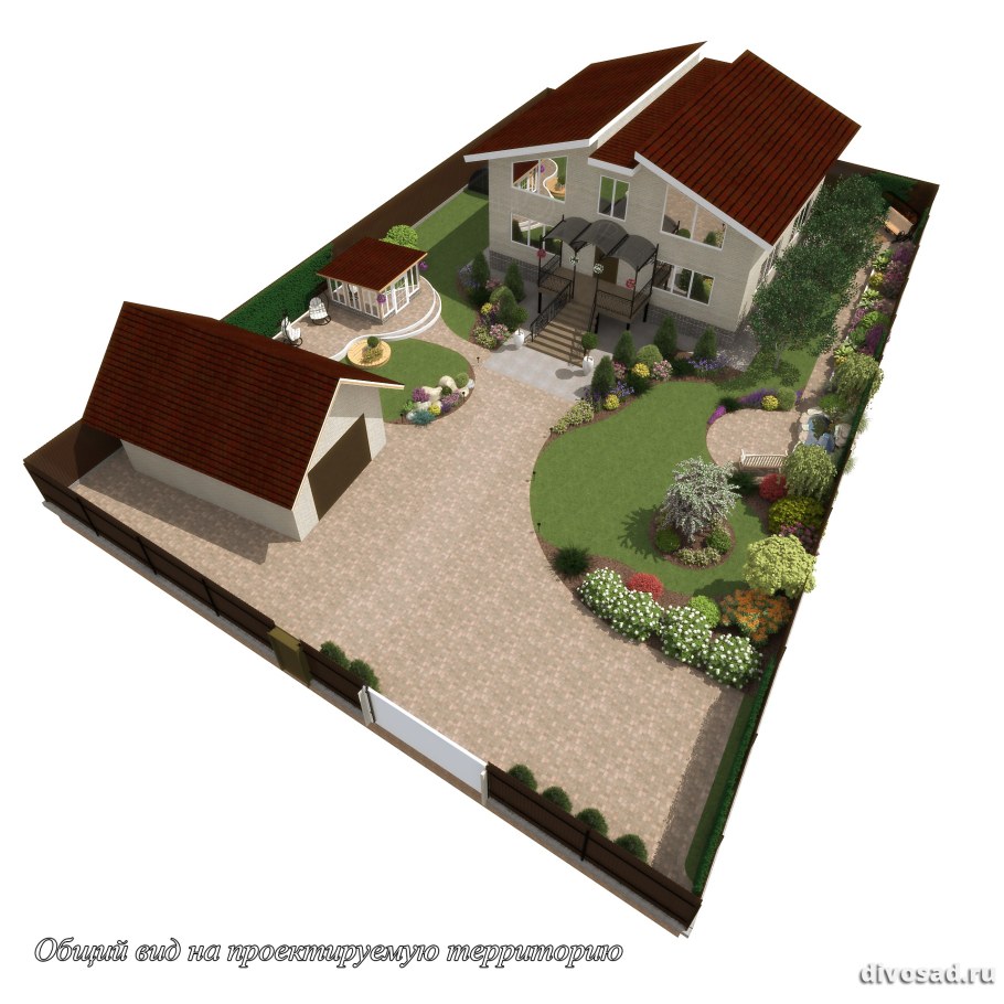 Планировка участка 10 соток прямоугольной дом спереди