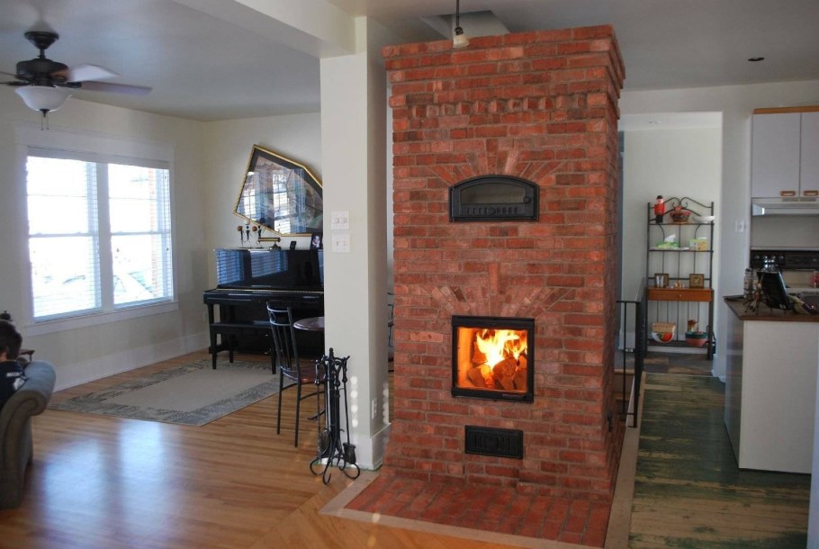 Кухонная печь с духовкой из кирпича порядовка