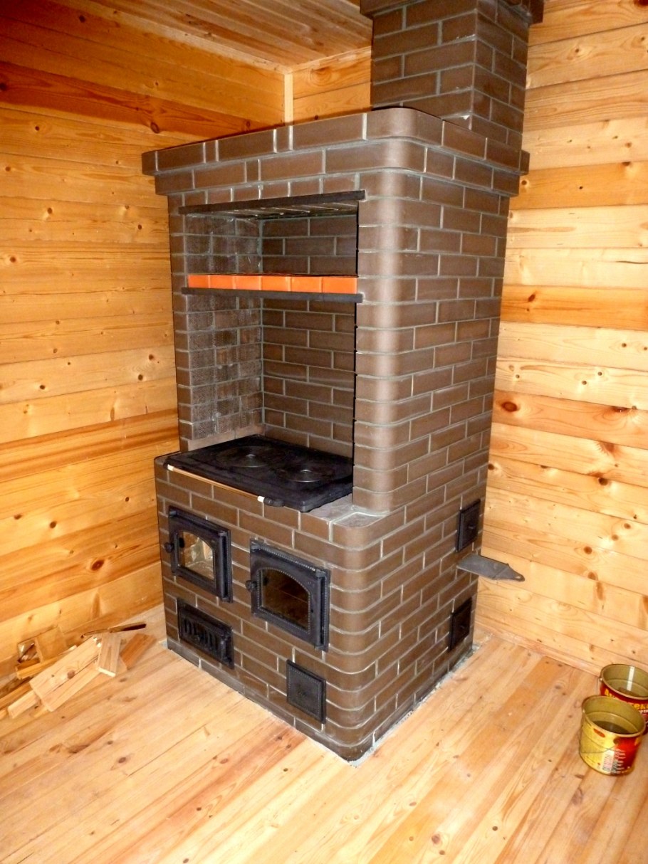 Отопительно-варочная печь шведка