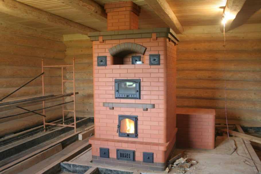 Отопительная кирпичная печь 100кв