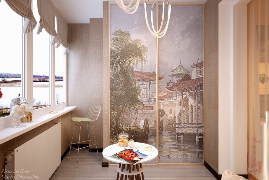 Фреска на балконе в интерьере