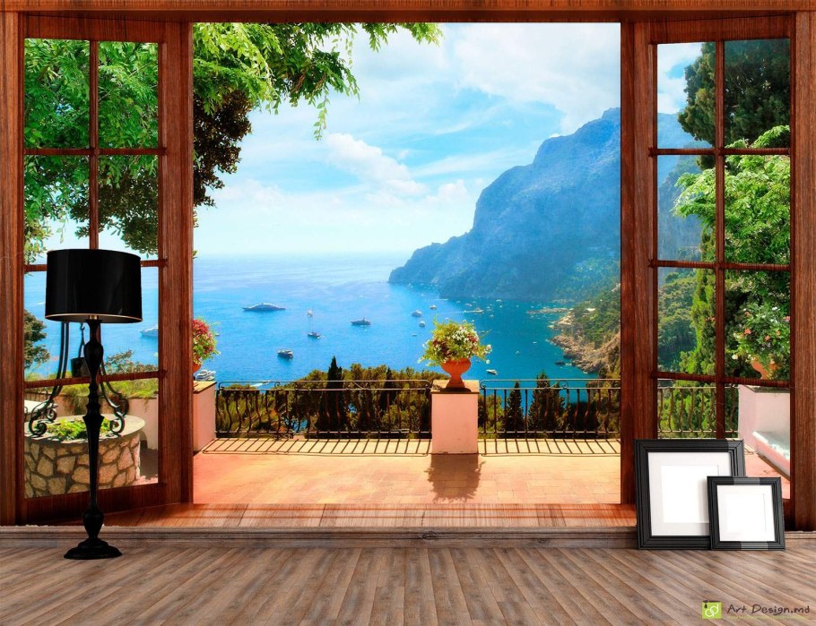 Фотообои окно видом на природу