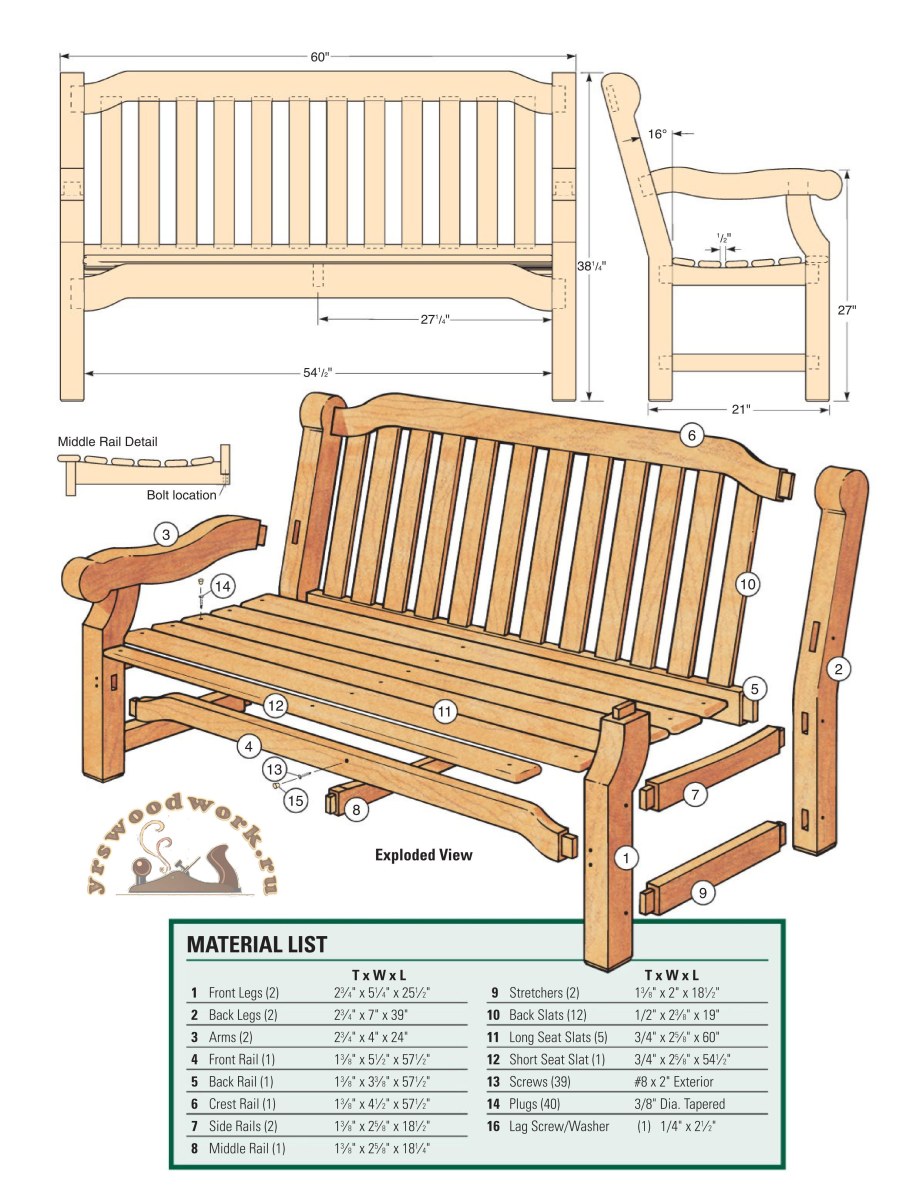 Чертежи каркаса кресла СССР