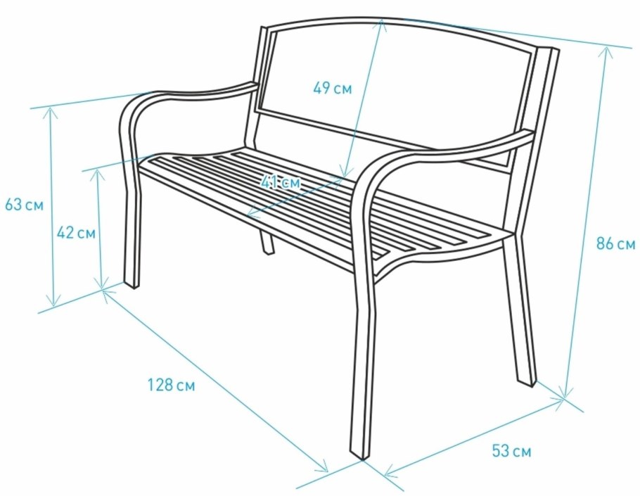 Скамейка из бруса 150х150 чертёж