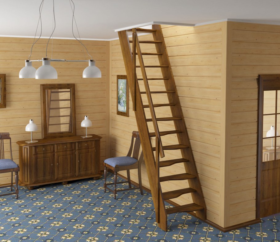 Лестница деревянная к004м