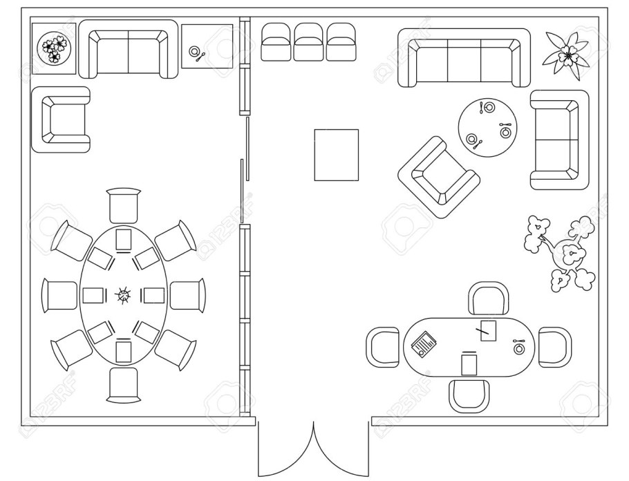 Диван вид сверху вектор
