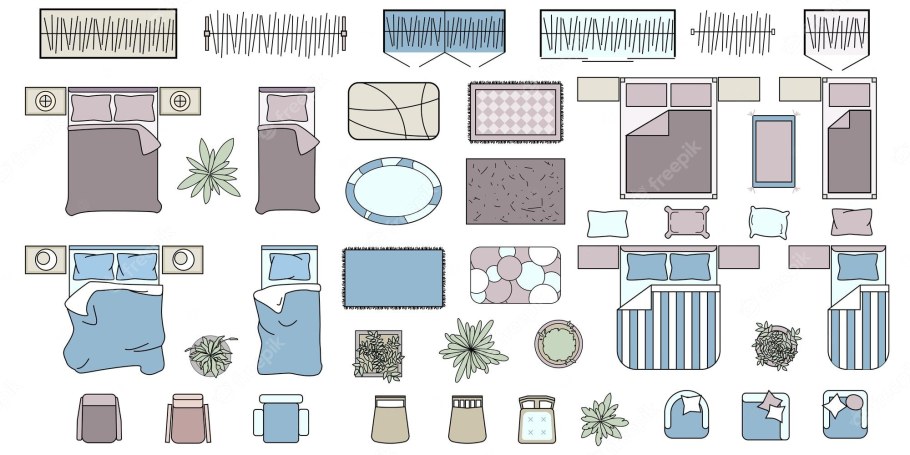 Мебель для чертежей вид сверху