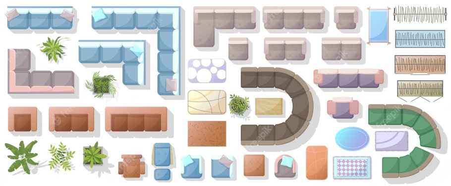 Круглый диван вид сверху