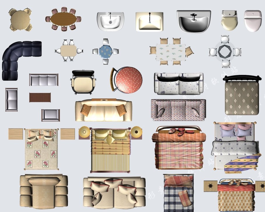 Диван вид сверху