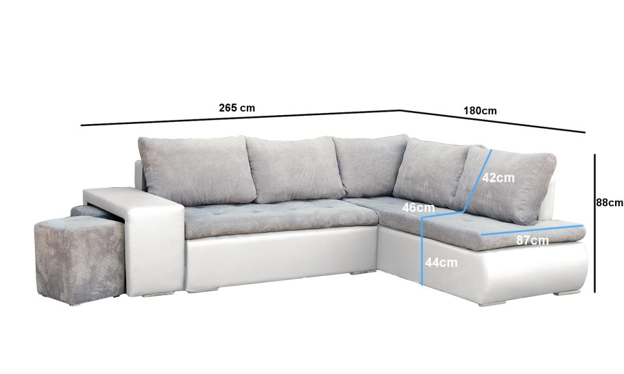 Угловой диван с пуфом